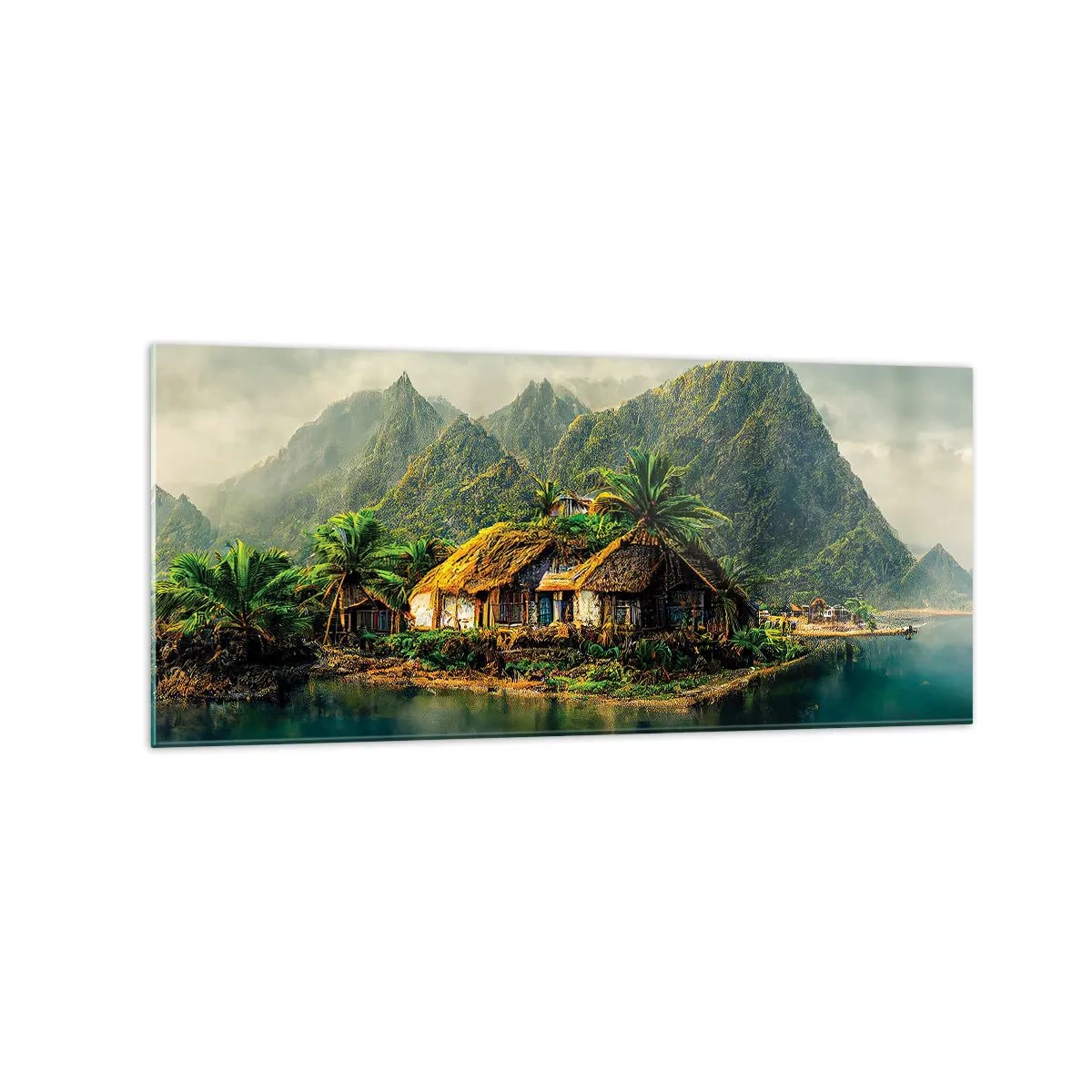 Billede på glas - Tropisk paradis - 120x50 cm