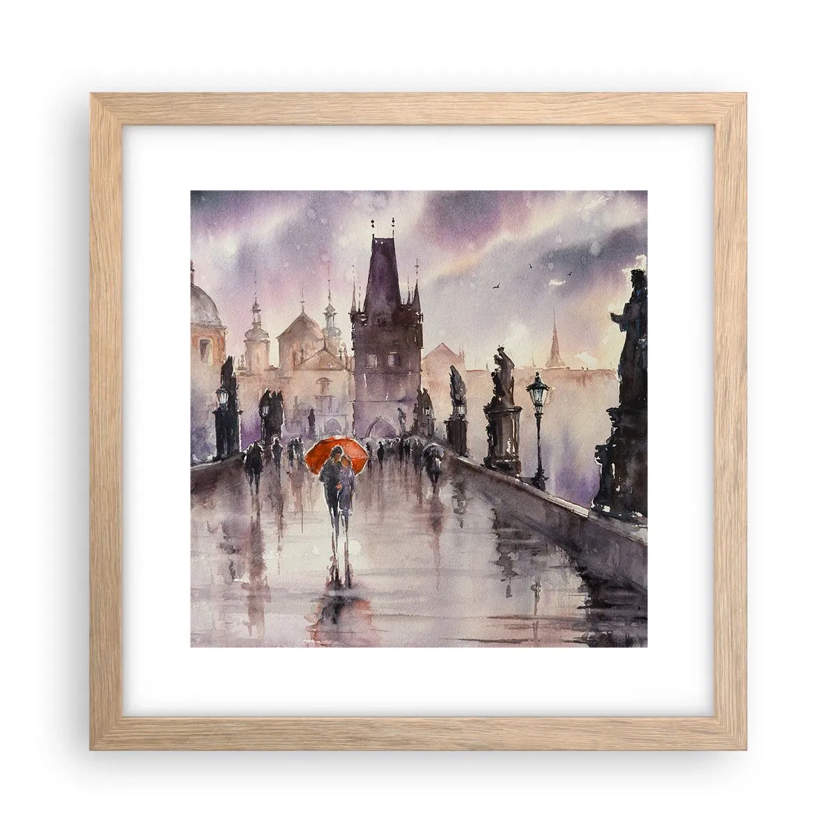 Plakat i ramme af lyst egetræ - Folk forandrer sig ikke - 30x30 cm