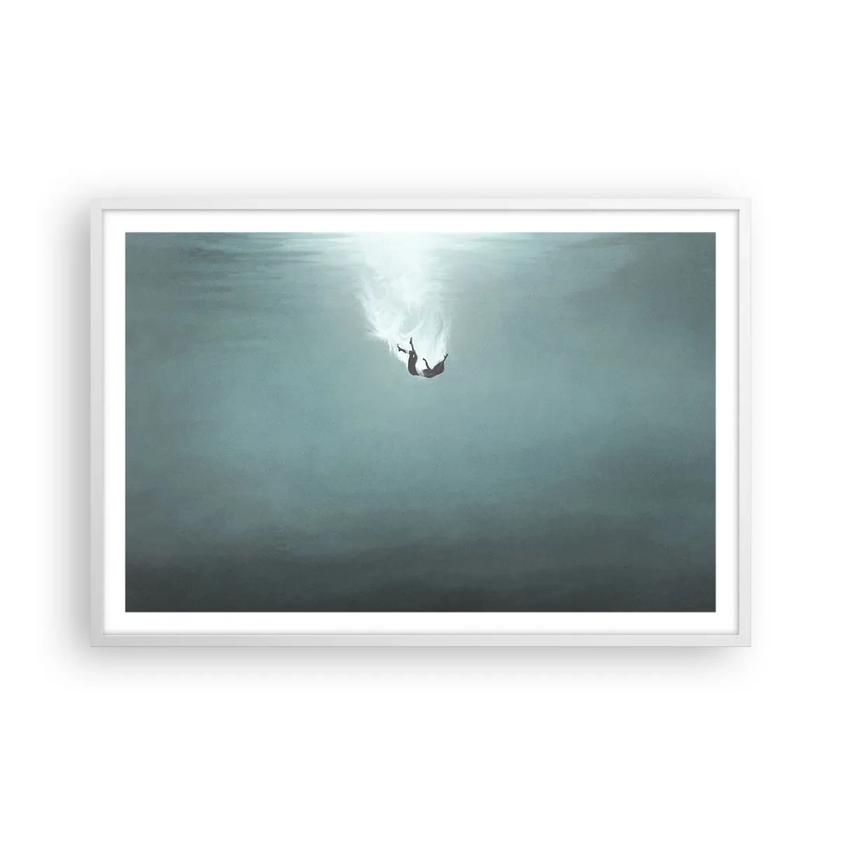 Plakat i hvid ramme - I havets favntag - 91x61 cm