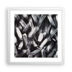 Plakat i hvid ramme - Abstraktion i den industrielle ånd - 40x40 cm