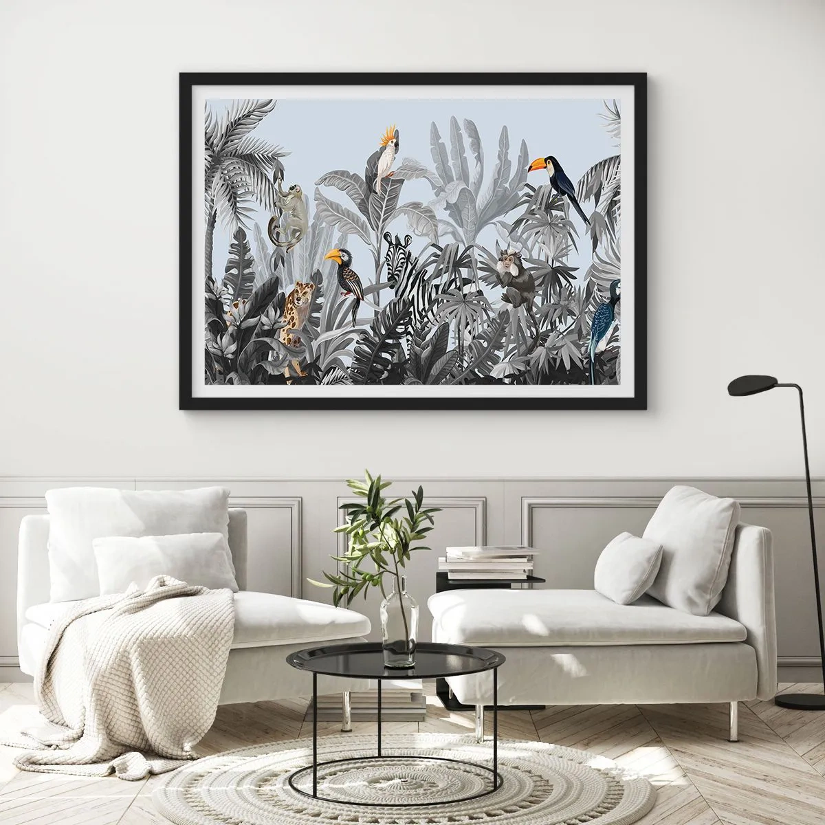 Plakat i sort ramme - En afrikansk fabel - 70x50 cm