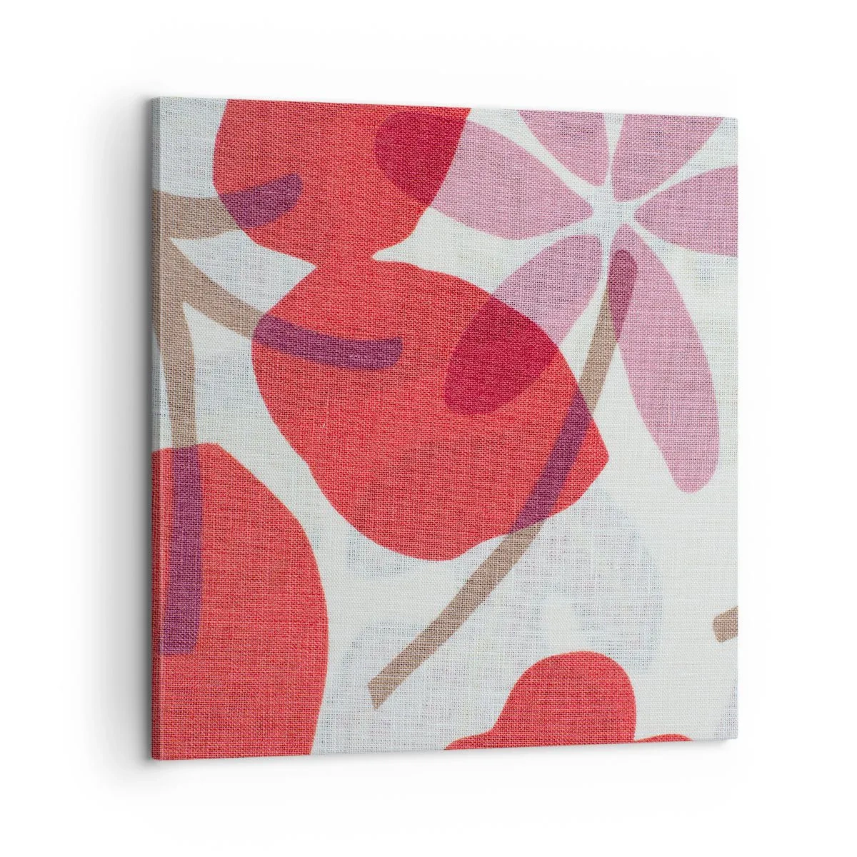 Lærredstryk - Billede på lærred - Blomsterkomposition i pink - 60x60 cm
