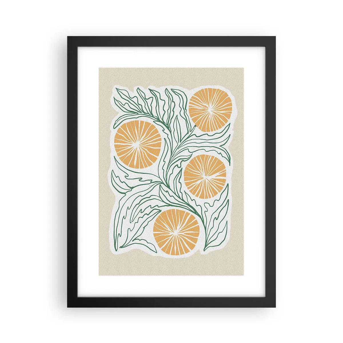 Plakat i sort ramme - Etnisk med et strejf af abstraktion - 30x40 cm