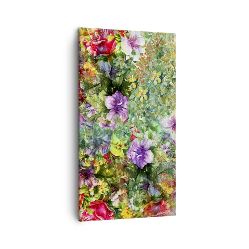 Lærredstryk - Billede på lærred - Ind i blomsterne ved fortabelse - 45x80 cm