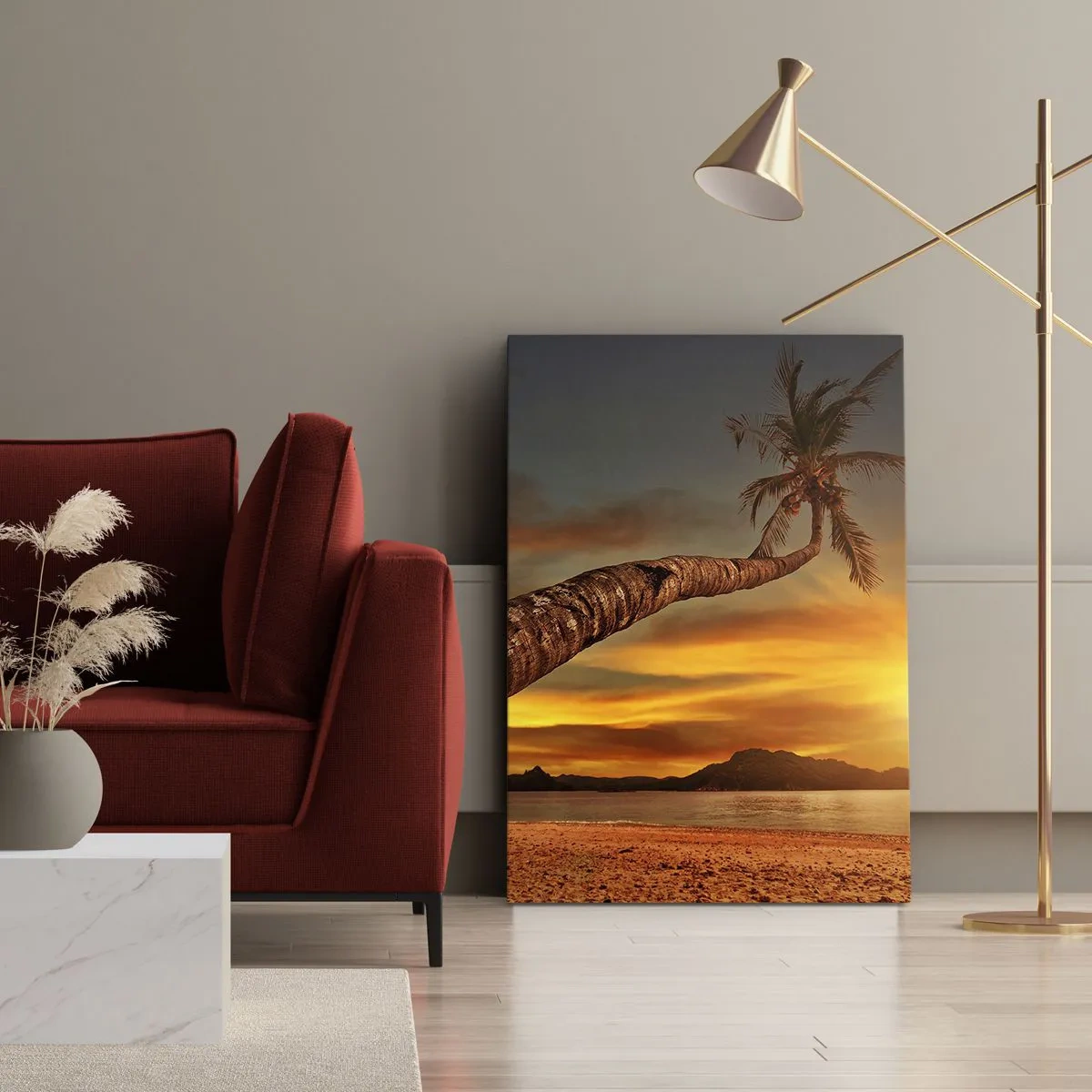 Lærredstryk - Billede på lærred - Eksotisk ferie, eventyr i Caribien - 50x70 cm