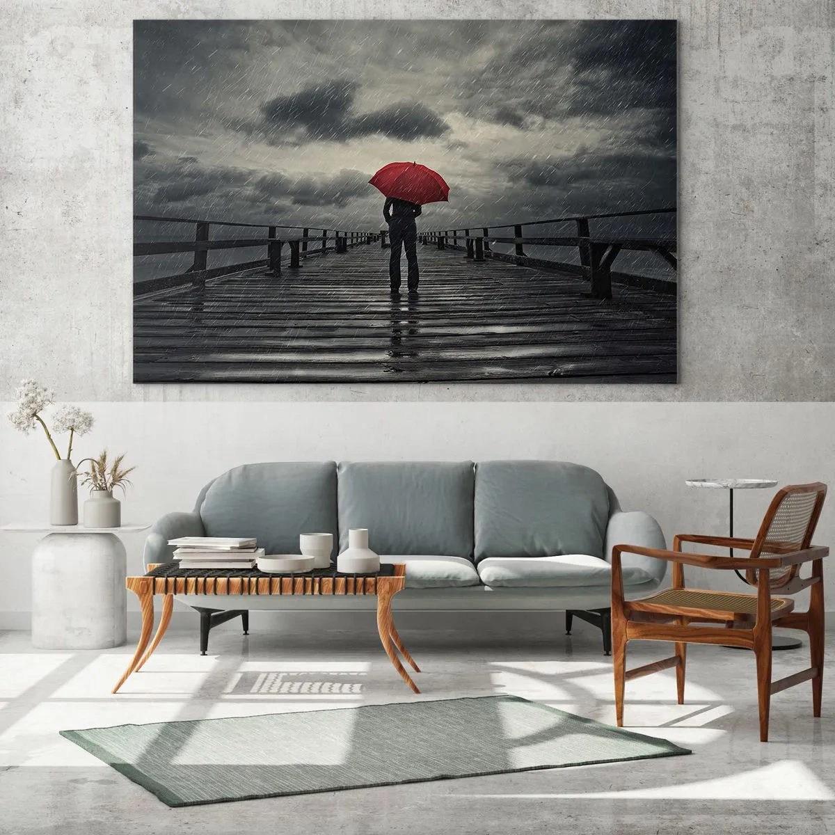 Billede på glas - Det er ingenting, hvis det regner - 100x70 cm