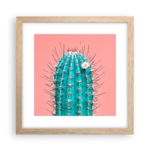 Plakat i ramme af lyst egetræ - Bare se - 30x30 cm