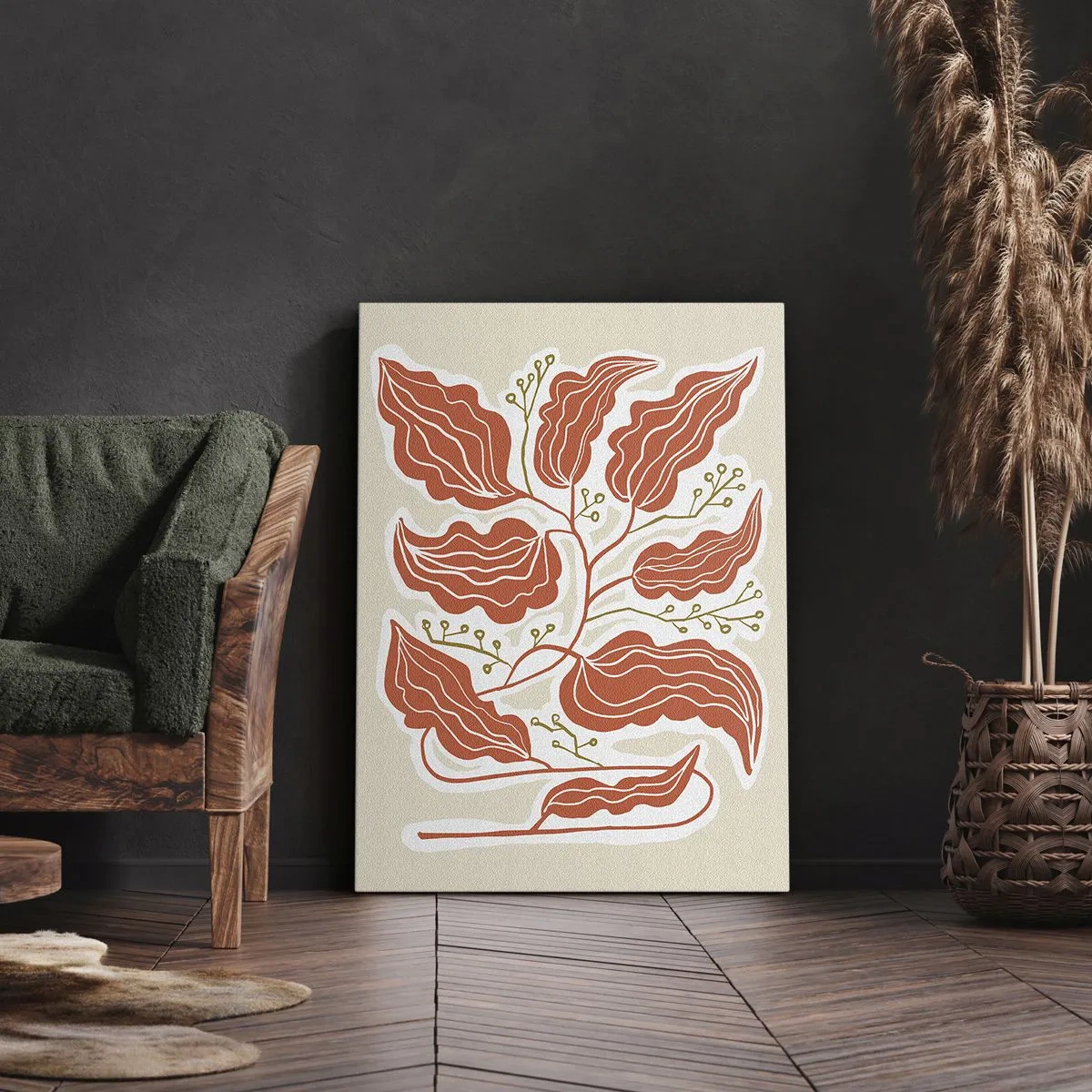 Lærredstryk - Billede på lærred - Folk og koral - 50x70 cm
