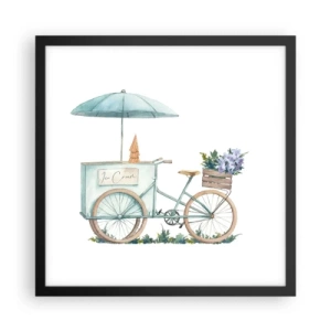 Plakat i sort ramme - Sødt minde om sommeren - 40x40 cm