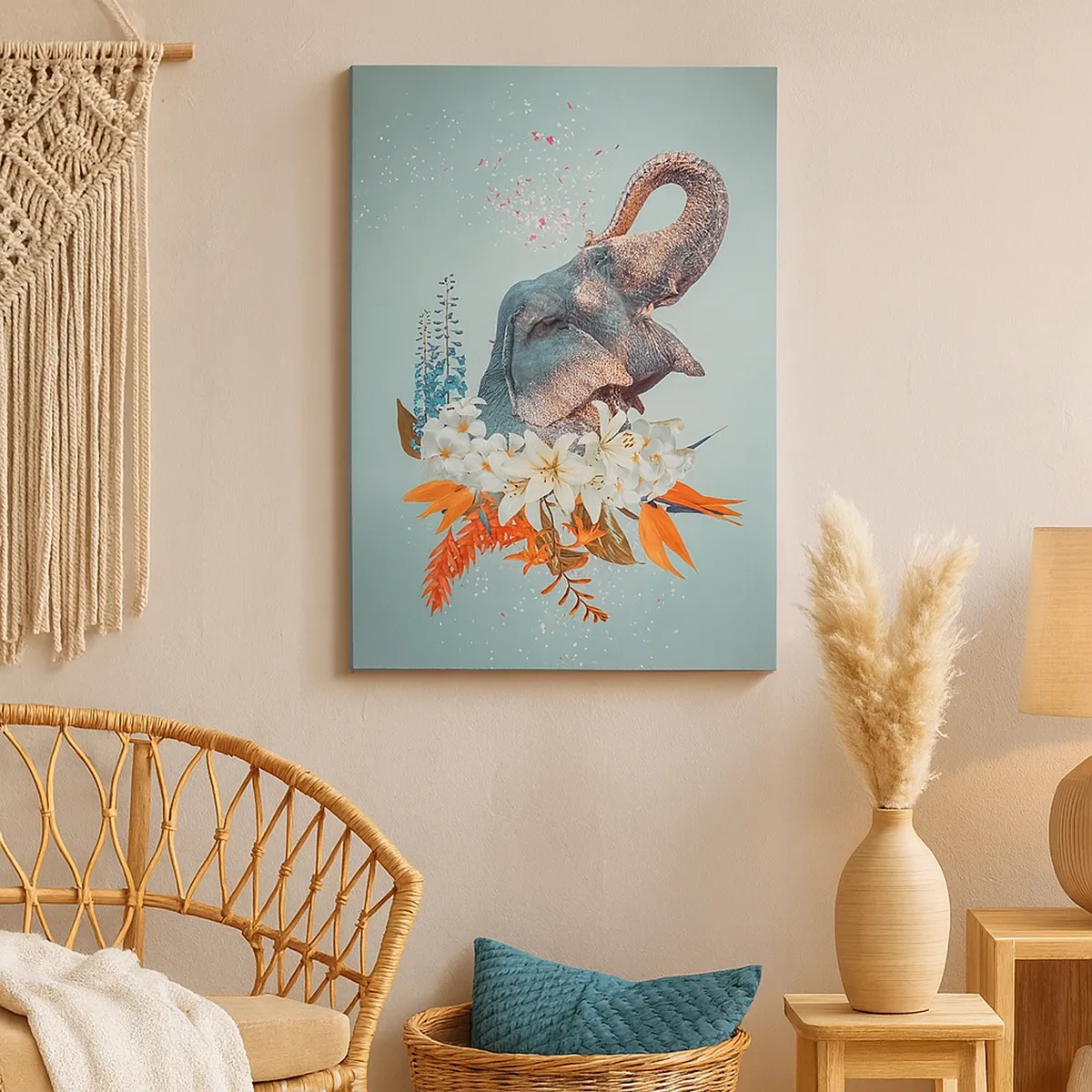 Lærredstryk - Billede på lærred - Brøl af glæde - 50x70 cm