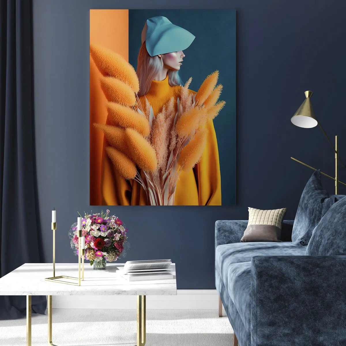 Billede på glas - Fluffy portræt - 80x120 cm