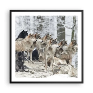 Plakat i sort ramme - Familie og venner - 60x60 cm