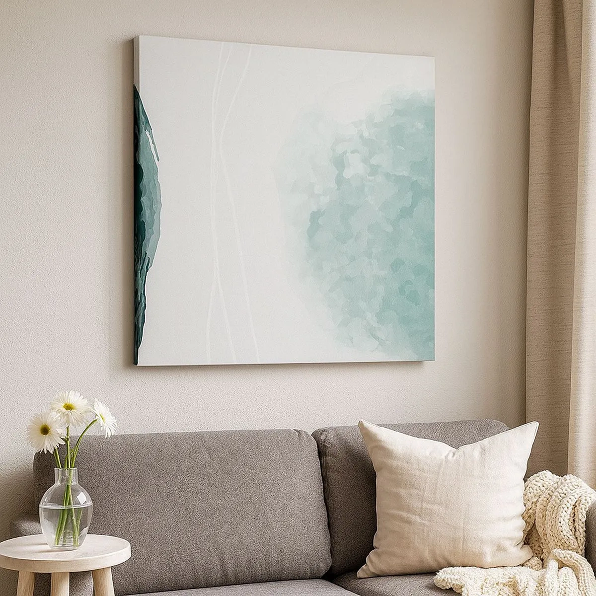 Lærredstryk - Billede på lærred - Et møde med tåge - 30x30 cm