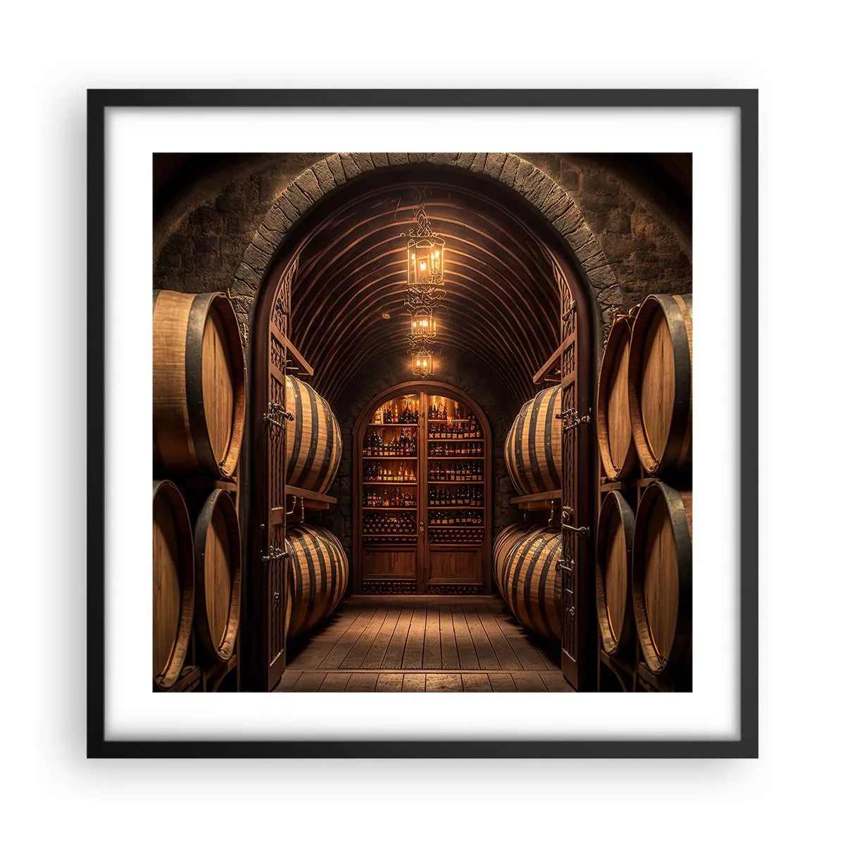 Plakat i sort ramme - Atmosfærisk kælder - 50x50 cm