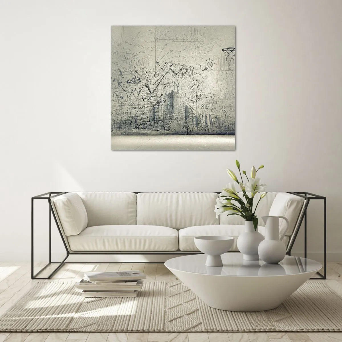 Billede på glas - Mit vidunderlige byliv - 50x50 cm