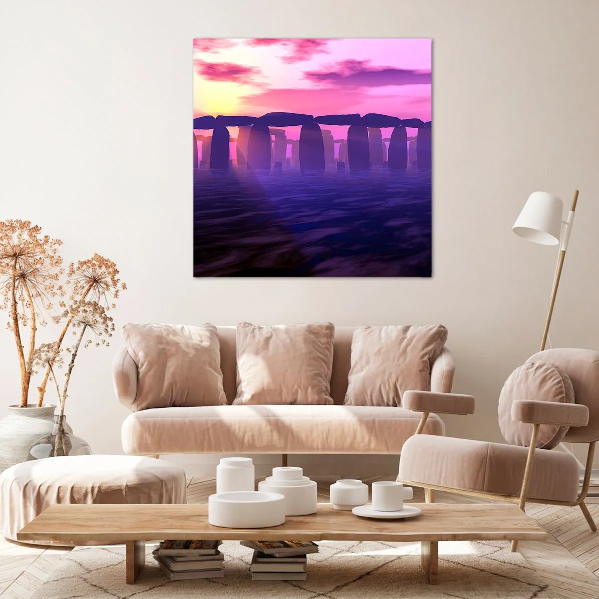 Lærredstryk - Billede på lærred - Mystik ved daggry i tågen - 30x30 cm