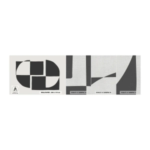 Prøve Fototapet Premium Canvas - Antitese - syntese - Abstraktion, Stykke, Sort og hvid - 100x30 cm