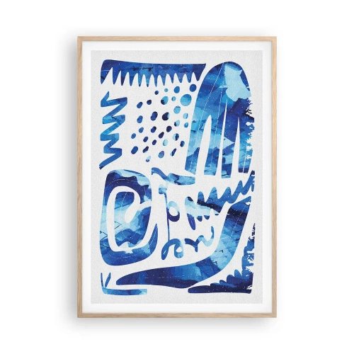 Plakat i ramme af lyst egetræ - Tilbage til rødderne - 70x100 cm