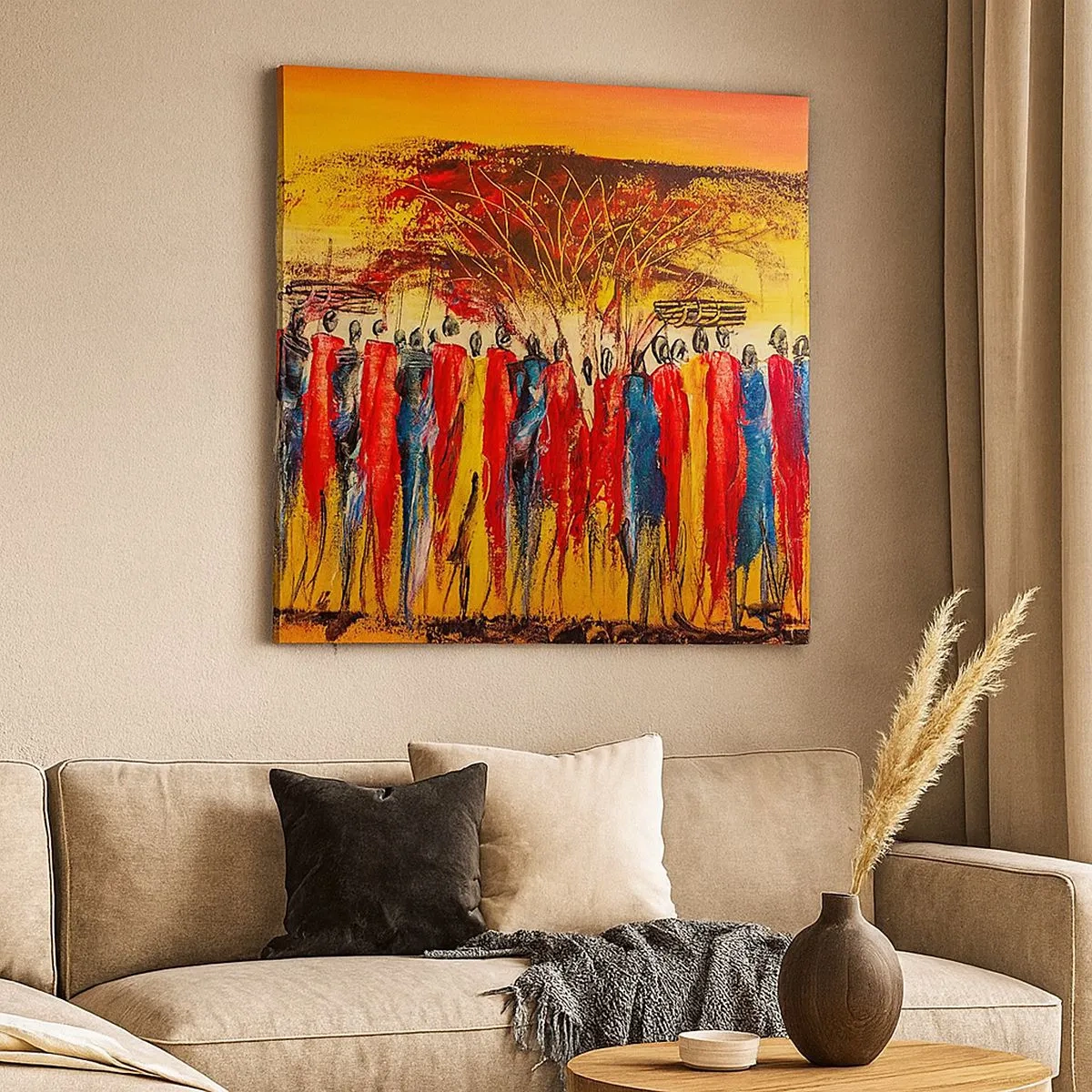 Lærredstryk - Billede på lærred - Der, der, der, der går de - 30x30 cm