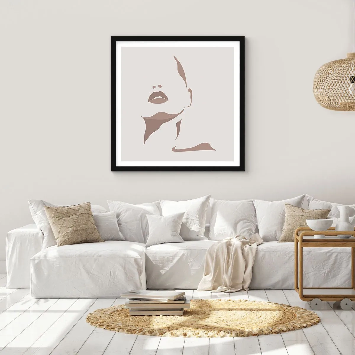 Plakat i sort ramme - Skabt af lys og skygge - 30x30 cm