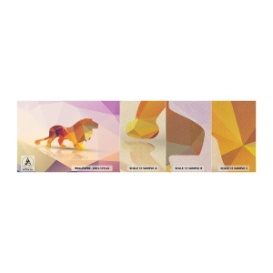 Prøve Fototapet Premium Sand - Diamantkongen - Dyr, Løve, Geometrisk figur - 100x30 cm