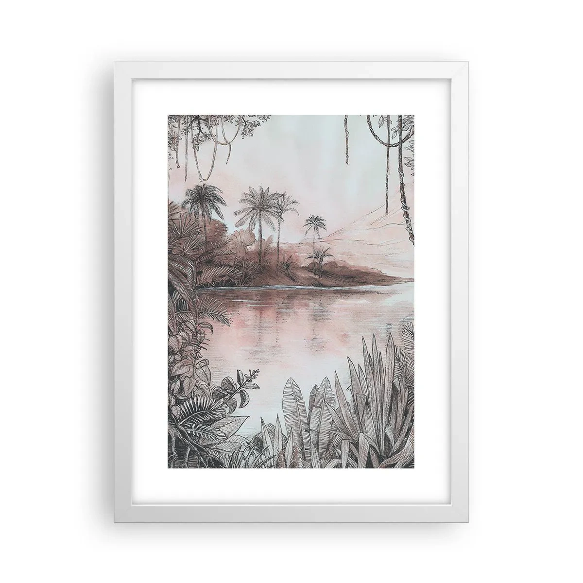 Plakat i hvid ramme - En opdagelsesrejsendes dagbog fra det 19. århundrede - 30x40 cm