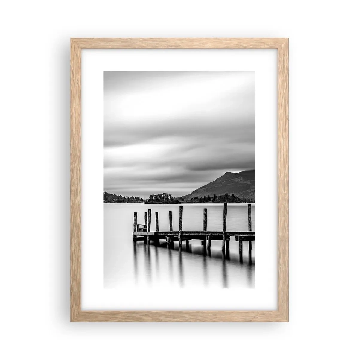 Plakat i ramme af lyst egetræ - Mildhed og styrke - 30x40 cm