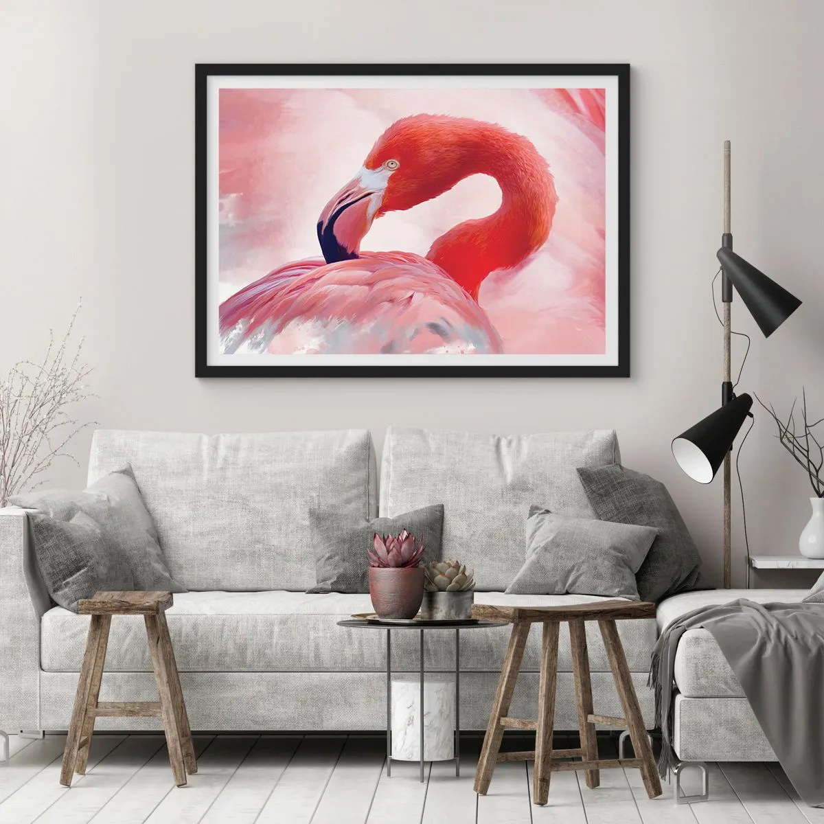 Plakat i sort ramme - Fugleskønhed - 100x70 cm