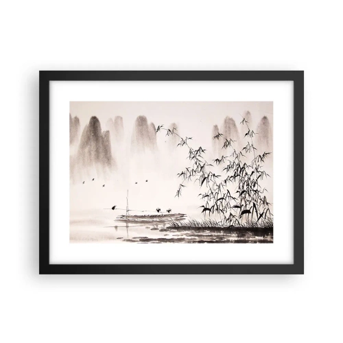 Plakat i sort ramme - Stilhed i rismarkerne - 40x30 cm