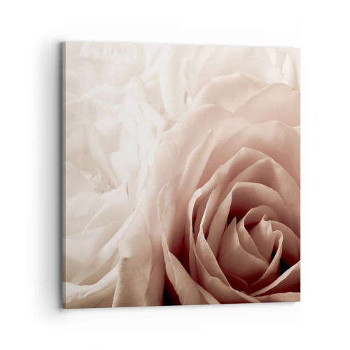 Lærredstryk - Billede på lærred - I rosens hjerte - 70x70 cm