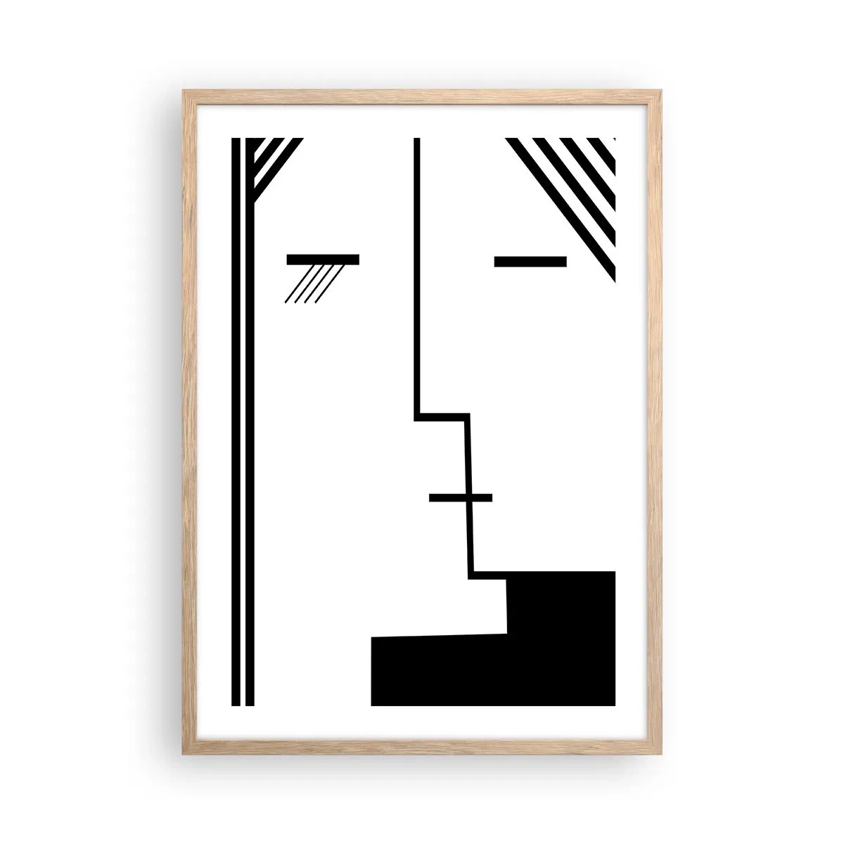 Plakat i ramme af lyst egetræ - Bare et kys - 50x70 cm