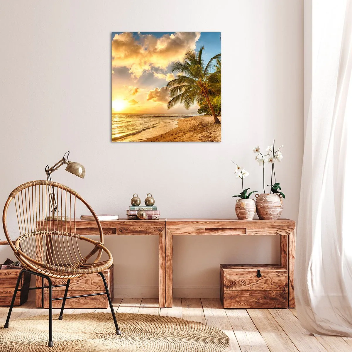 Lærredstryk - Billede på lærred - Evig sommer, altid en ferie - 30x30 cm