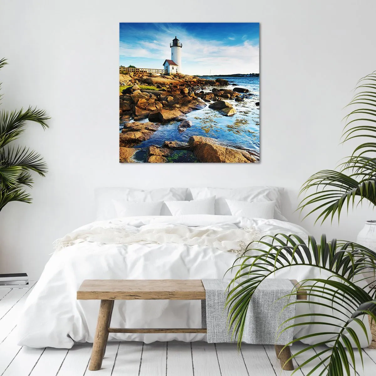 Lærredstryk - Billede på lærred - Vend tilbage med glæde, jeg ser frem til - 50x50 cm