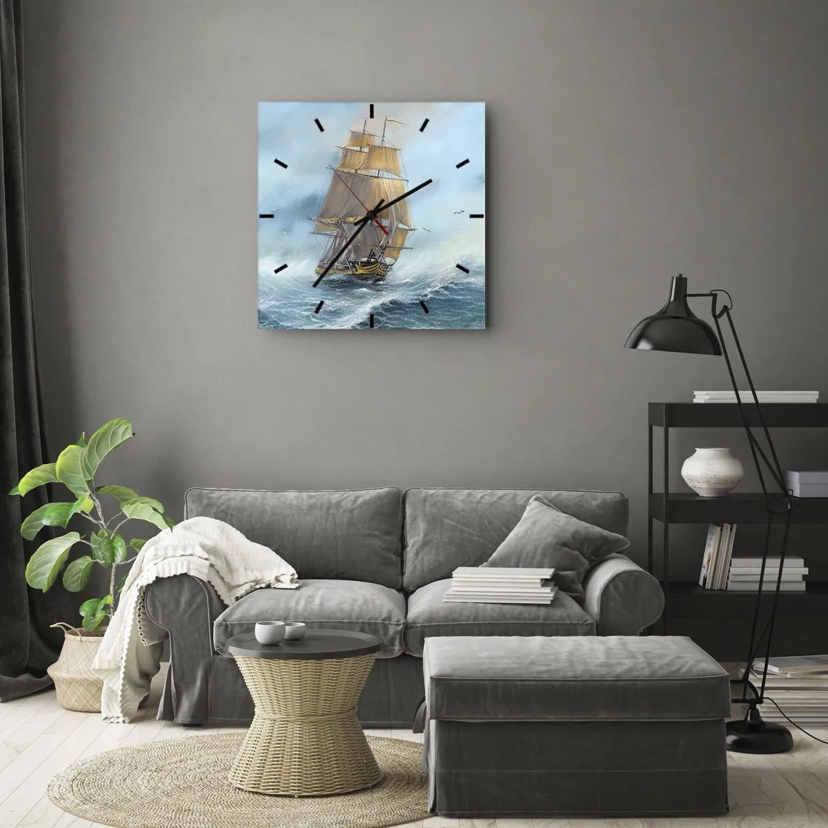 Vægur, Uret - Bølgende gennem bølgerne - 40x40 cm