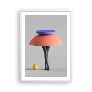 Plakat i hvid ramme - Surrealistisk komposition - 50x70 cm
