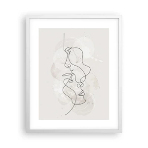 Plakat i hvid ramme - Omfavnet i en omfavnelse - 40x50 cm