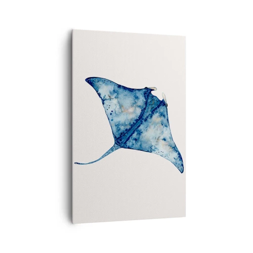 Lærredstryk - Billede på lærred - Liv i blåt - 80x120 cm