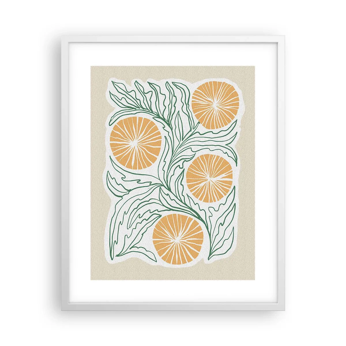 Plakat i hvid ramme - Etnisk med et strejf af abstraktion - 40x50 cm