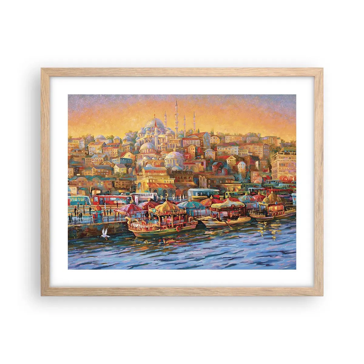 Plakat i ramme af lyst egetræ - En historie fra Istanbul - 50x40 cm