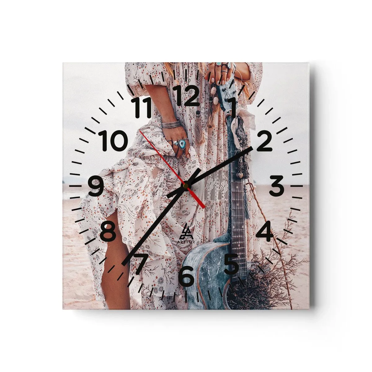 Vægur, Uret - Børn blomster på vej - 40x40 cm