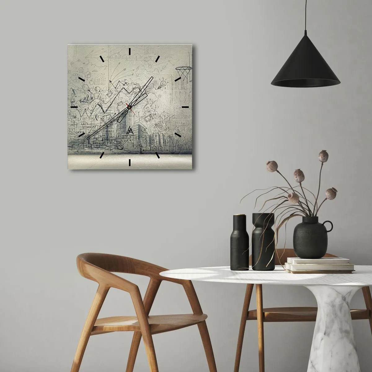 Vægur, Uret - Mit vidunderlige byliv - 30x30 cm