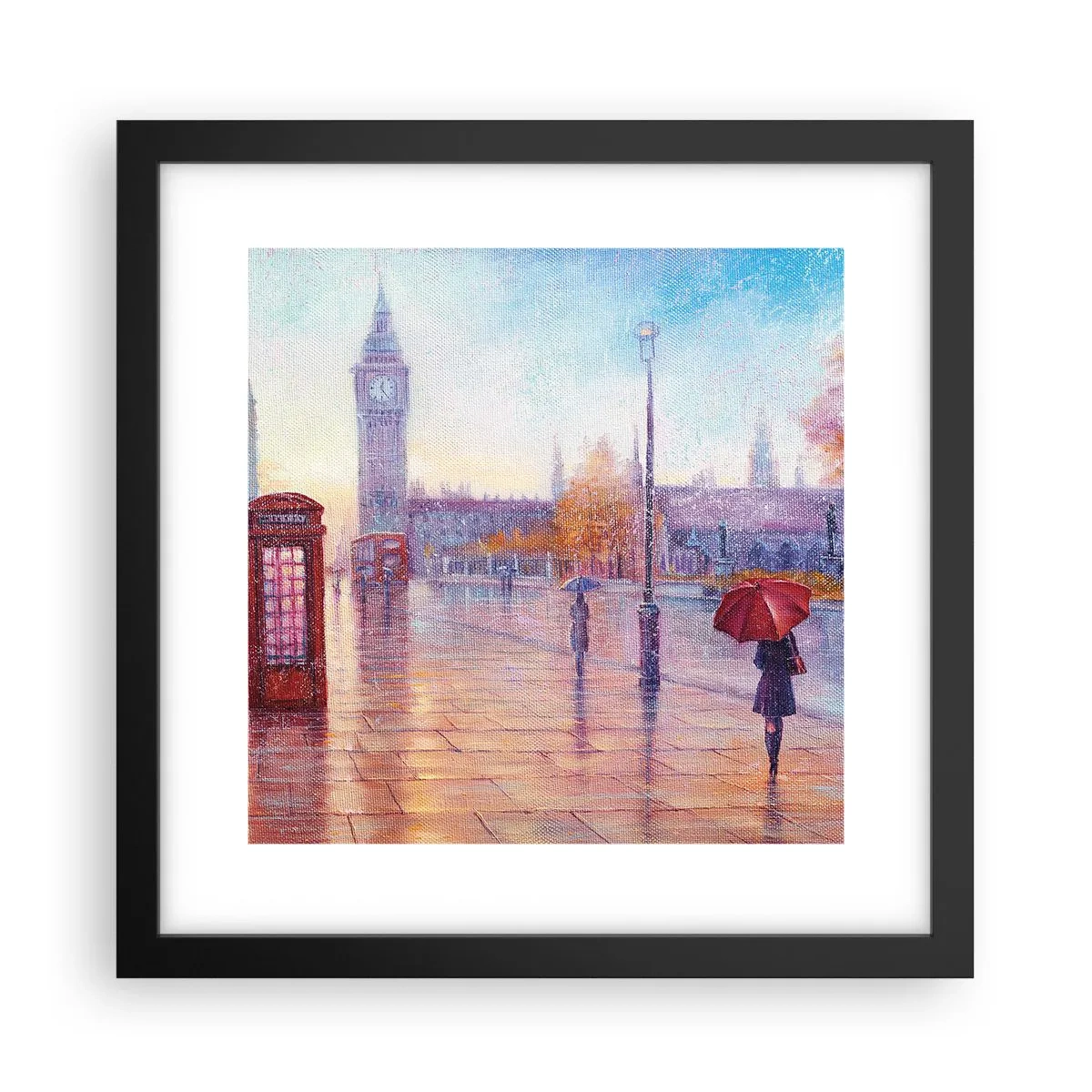 Plakat i sort ramme - En efterårsdag i London - 30x30 cm