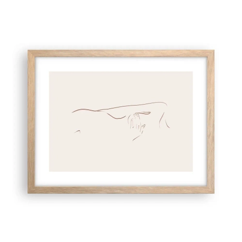 Plakat i ramme af lyst egetræ - Begærets form - 40x30 cm
