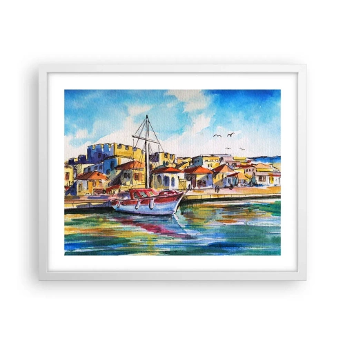 Plakat i hvid ramme - Regnbue eftermiddag - 50x40 cm