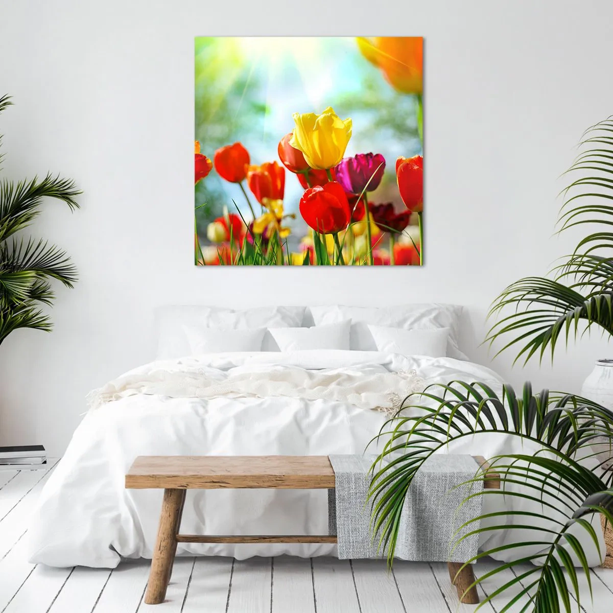 Lærredstryk - Billede på lærred - Alle solens farver - 70x70 cm