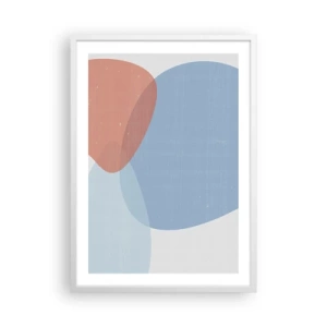 Plakat i hvid ramme - Pastelfarvede relationer - 50x70 cm