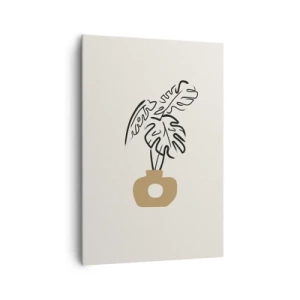 Lærredstryk - Billede på lærred - Monstera - udsmykning af huset - 70x100 cm