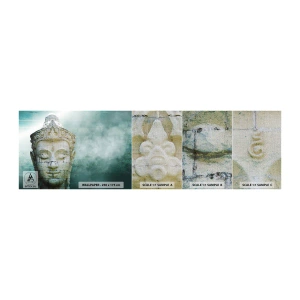 Prøve Fototapet Premium Canvas - På jagt efter lys - Buddha, Buddha statue, Asien - 100x30 cm