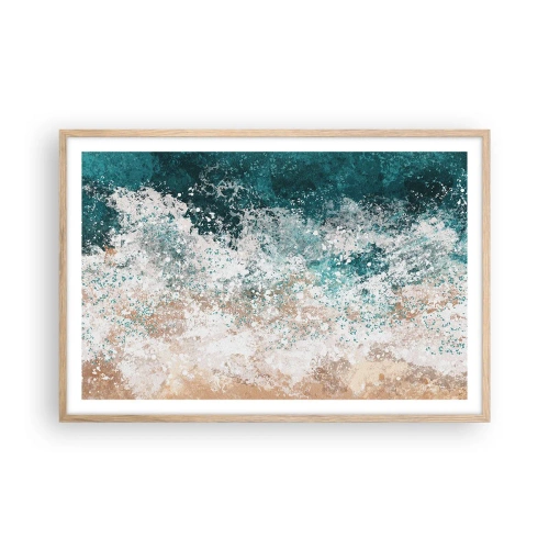 Plakat i ramme af lyst egetræ - Historier fra havet - 91x61 cm