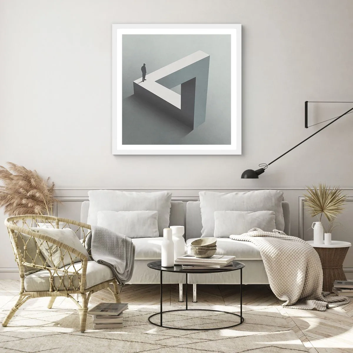 Plakat i hvid ramme - Og dog er det muligt - 50x50 cm